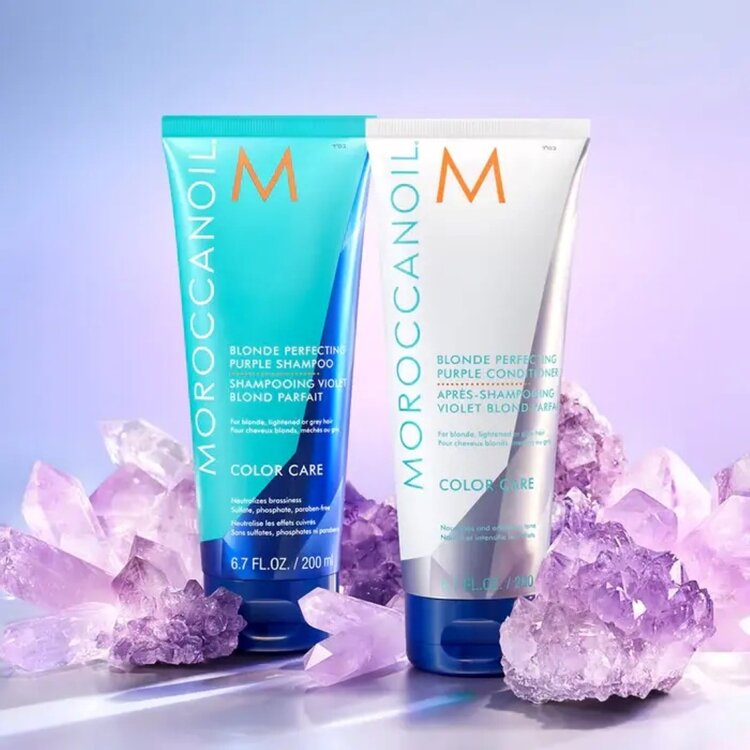 MOROCCANOIL Color Care | Blonde Perfecting Purple Shampoo – Neutralizes yellow tones & boosts brightness