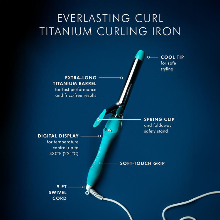 MOROCCANOIL Titanium Curling Iron 1'' (25mm) – Long-lasting curls and even heat