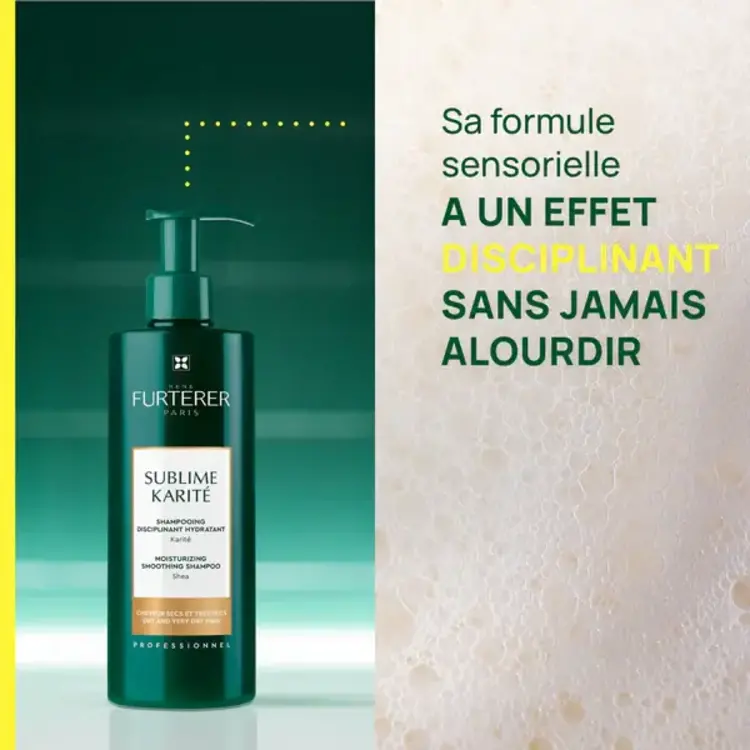 René FURTERER Paris Sublime Karité | Shampooing Disciplinant Hydratant - Cheveux Secs et Très Secs