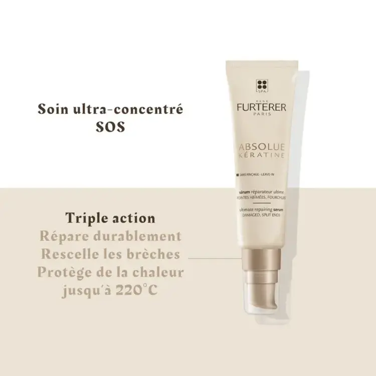 René FURTERER Paris Absolue Keratine | Sérum Réparateur Ultime Sans Rinçage (30ml/1oz)