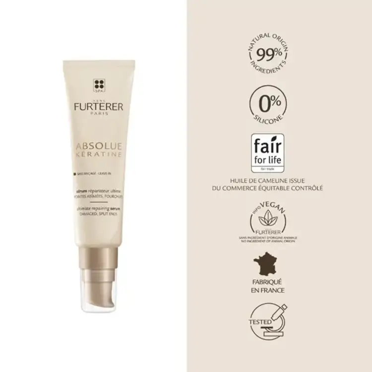 René FURTERER Paris Absolue Keratine | Sérum Réparateur Ultime Sans Rinçage (30ml/1oz)