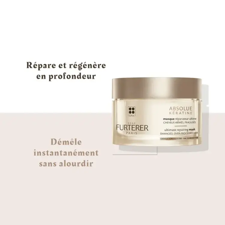 René FURTERER Paris Absolue Keratine | Masque Réparateur Ultime - Cheveux Nomaux à Fins