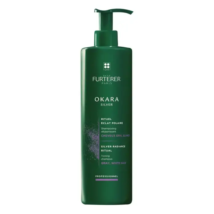 René FURTERER Paris Okara Silver | Anti-Yellow Shampoo - Neutralizes Yellow Tones for Gray, White and Blonde Hair