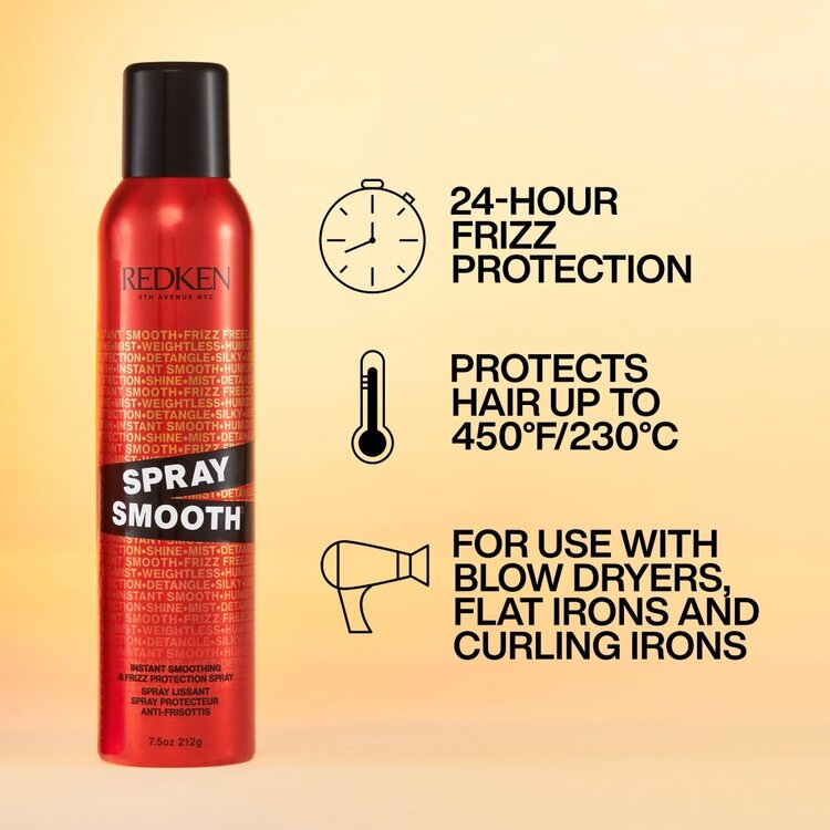 REDKEN Spray Smooth | Instant Smoothing & Frizz Protection Spray - Heat Protection (212g/7.5oz)