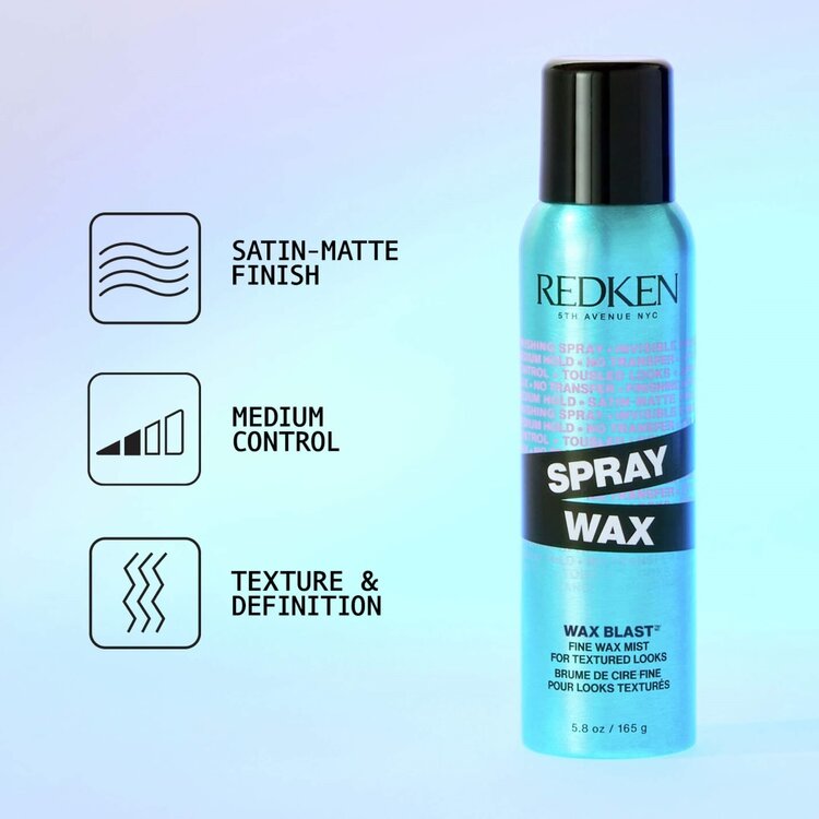 REDKEN Wax Blast | Spray Wax Fine Wax Mist - Texture and Medium Control (165g/5.8oz)