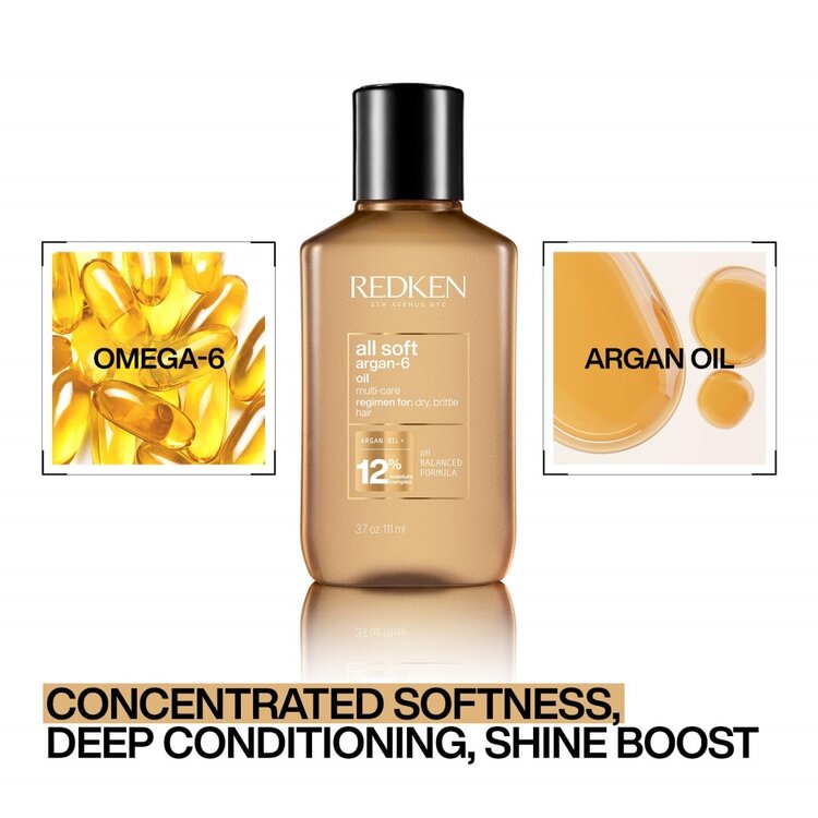 REDKEN ALL SOFT | ***Argan-6 . Huile Multi-Soin (111ml/3.75oz)