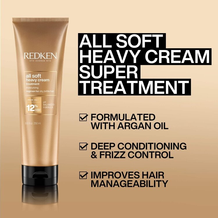 REDKEN All Soft | Heavy Cream - Anti-Frizz Hydrating Mask (250ml/8.5oz)