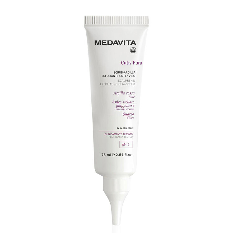 MEDAVITA Cutis Pura | Clay Scrub - Purifying Exfoliator for Scalp and Face