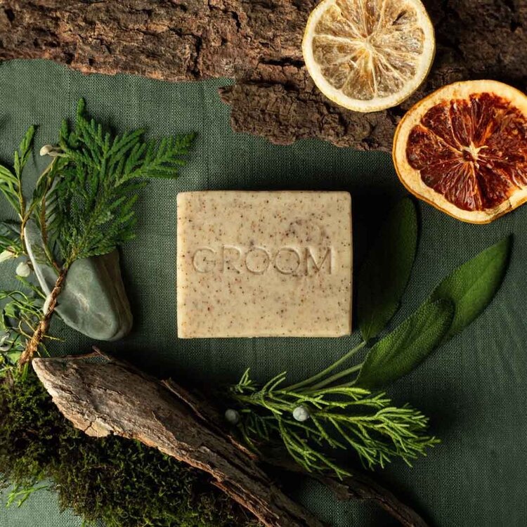 GROOM Arabica Soap - Gentle Espresso Coffee Exfoliation (140g/4.9oz)