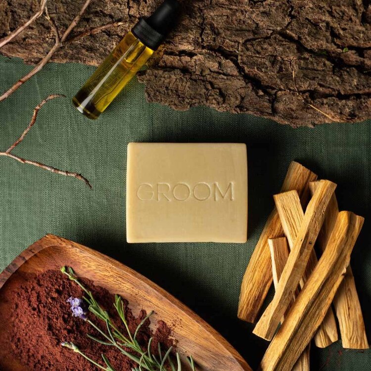 GROOM Savon Au Rhassoul - Nettoyage Doux À L'Argile Volcanique (145g/5.1oz)