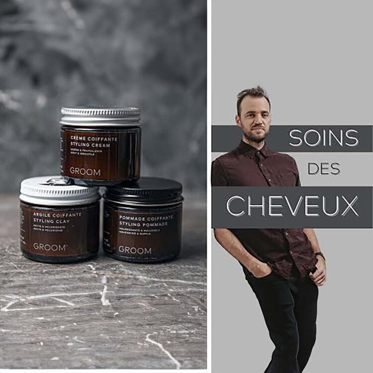 GROOM Styling Clay | Argile Coiffante - Fixation Naturelle et Texture (60ml/2oz)
