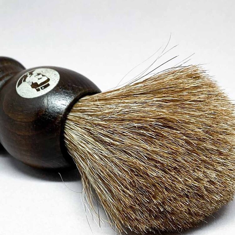 GROOM Shaving Brush - Professional Horsehair Brush