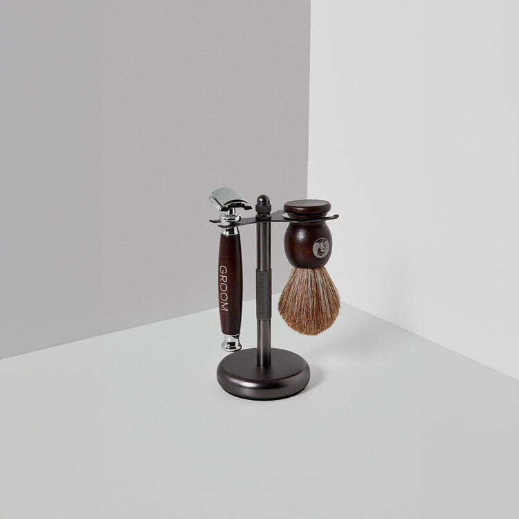 GROOM Support | Shaving Brush and Razor Stand - Organize and Protect
