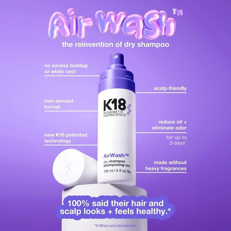 K18 Biomimetic Hairscience AirWash | Dry Shampoo 118ml (4 oz)
