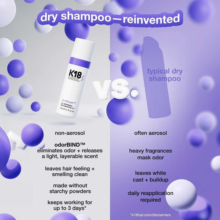 K18 Biomimetic Hairscience AirWash | Dry Shampoo 118ml (4 oz)
