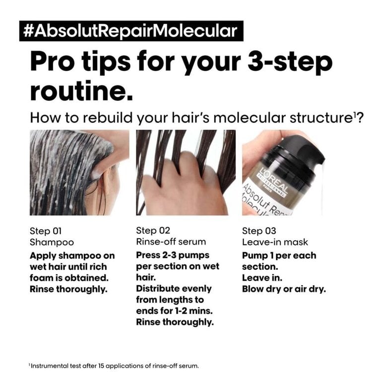 L'ORÉAL PROFESSIONNEL Serie Expert | Absolut Repair Molecular | Rinse-Off Serum 250 ml (8.4 fl. oz)