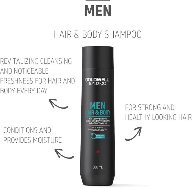 GOLDWELL Dualsenses | Men Hair & Body Shampoo - Cleanses and Hydrates