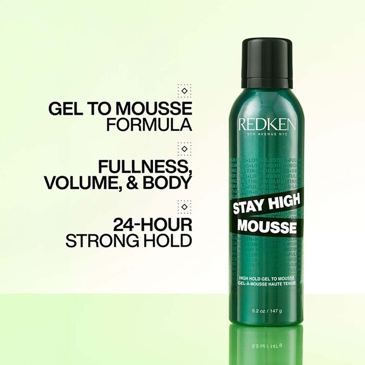 REDKEN Stay High Mousse | High-Hold Gel to Mousse (147g/5.2oz)