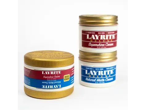LAYRITE Deluxe ***Pomades Duo | Supershine Cream & Natural Matte Cream (2x2.5oz/70.875g)