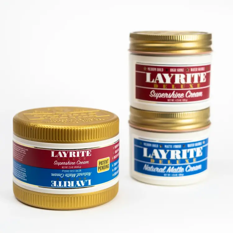 LAYRITE Deluxe ***Pomades Duo | Supershine Cream & Natural Matte Cream (2x2.5oz/70.875g)