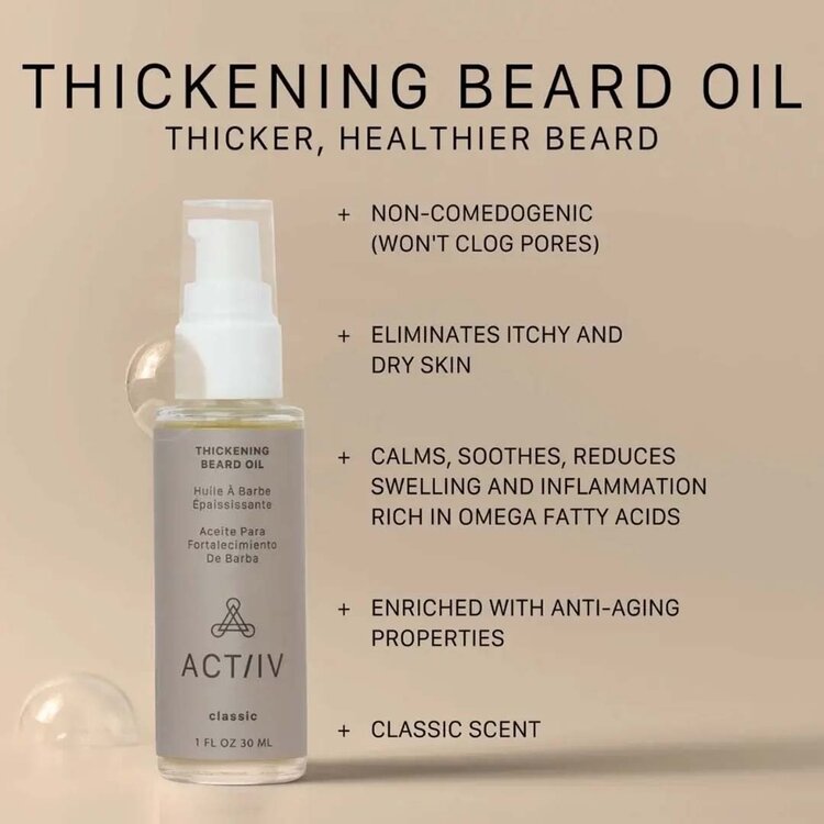 ACT/IV Huile à Barbe Épaississante - Soin Quotidien Naturel
