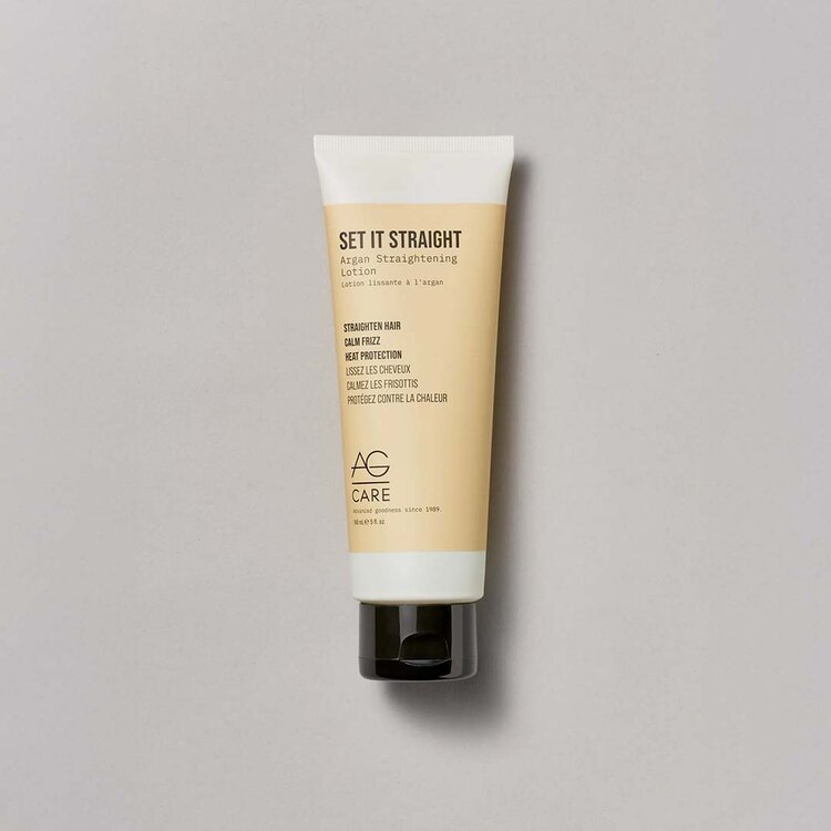 AG | CARE Set It Straight | Lotion Lissante à l'Argan - Lissage et Protection Thermique (148ml)
