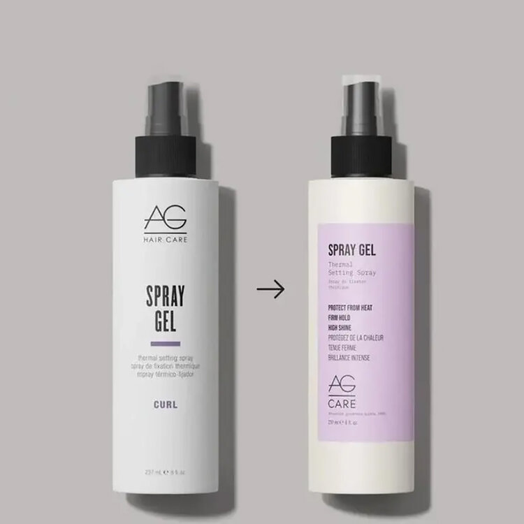 AG | CARE Spray Gel | Thermal Setting Spray - Heat Protection and Firm Hold (237ml)