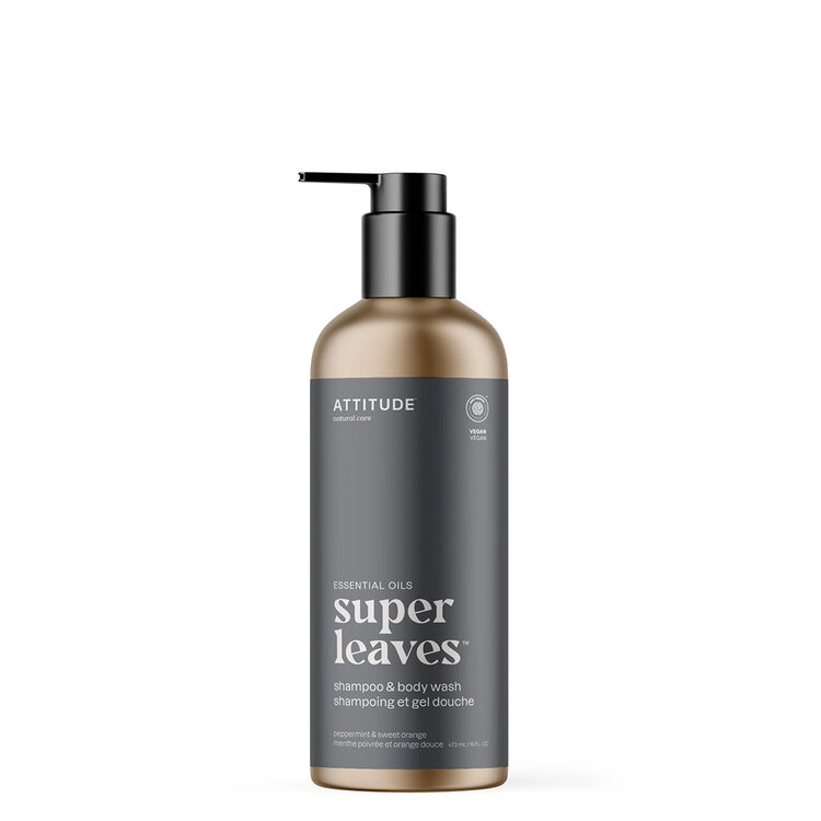 ATTITUDE Super Leaves | Shampoo & Body Wash | Peppermint & Sweet Orange