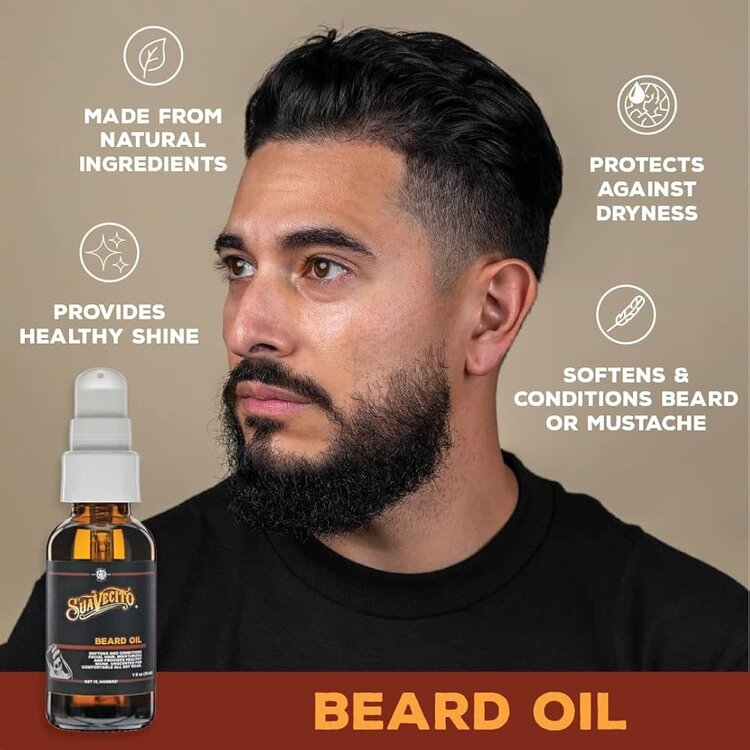 SUAVECITO Beard Oil (Serum) (30 ml / 1 oz) – Nourishing Serum to Soften and Shine Your Beard