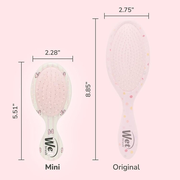 WET BRUSH Wet Brush | Mini Detangler Collection Disney | Hello-Minnie – gently detangles all hair types | BWR832DISHM