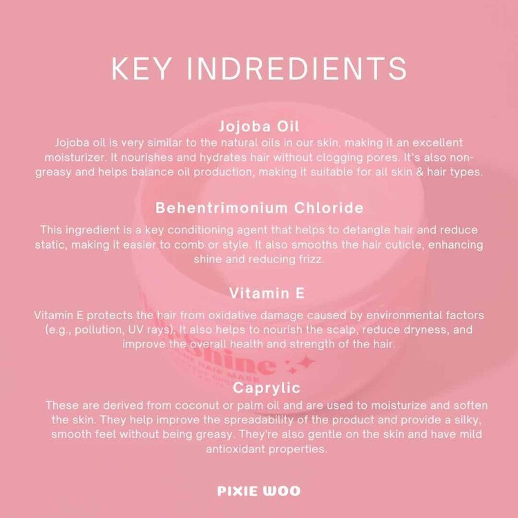PIXIE WOO Hair Mask | Extra Shine & Hydratation – nourishes and boosts hair shine (250ml/8oz)