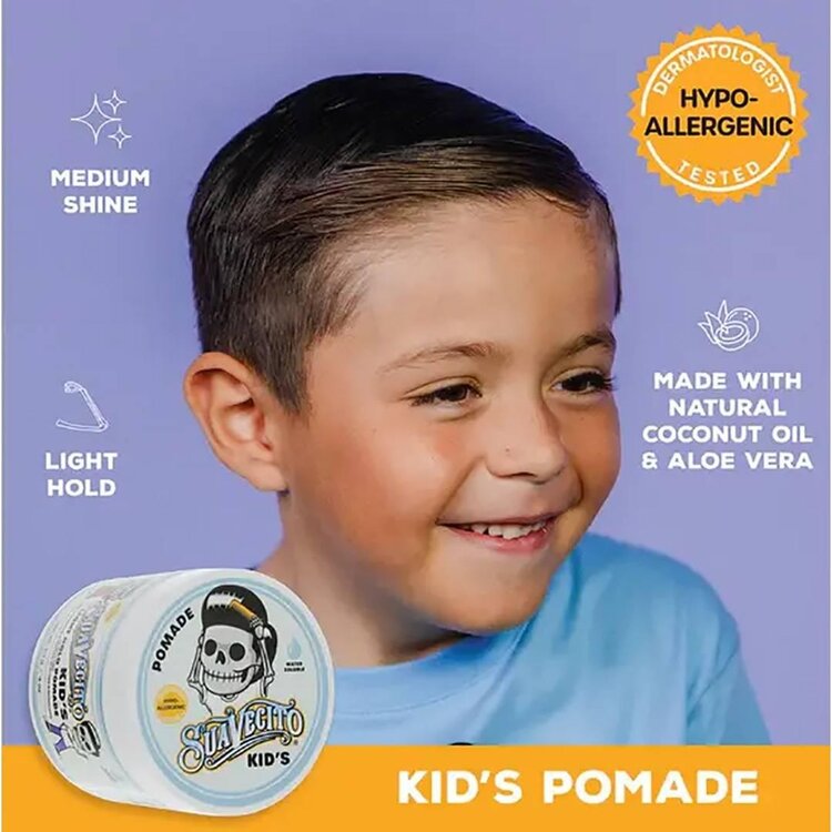 SUAVECITO Kid's Light Hold Pomade (113 g / 4 oz) – Pommade Enfant À Tenue Souple Et Finition Naturelle