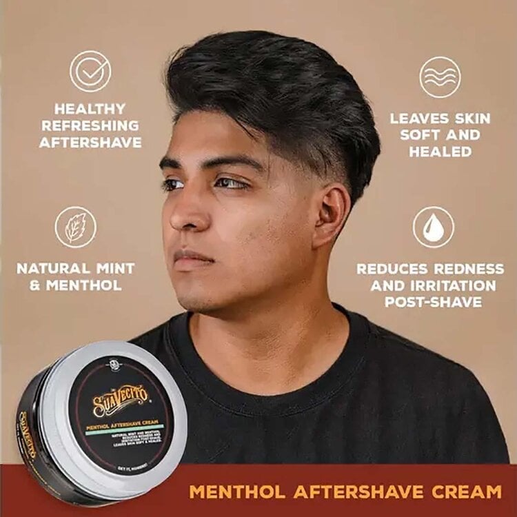 SUAVECITO Menthol Aftershave Varnish Cream (240 ml / 8 oz) – Crème Après-Rasage Rafraîchissante Et Apaisante