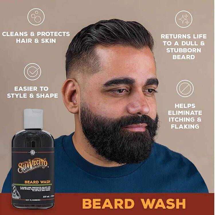 SUAVECITO Beard Wash (247 ml / 8 oz) – Nettoyant Doux Pour Une Barbe Propre Et Douce