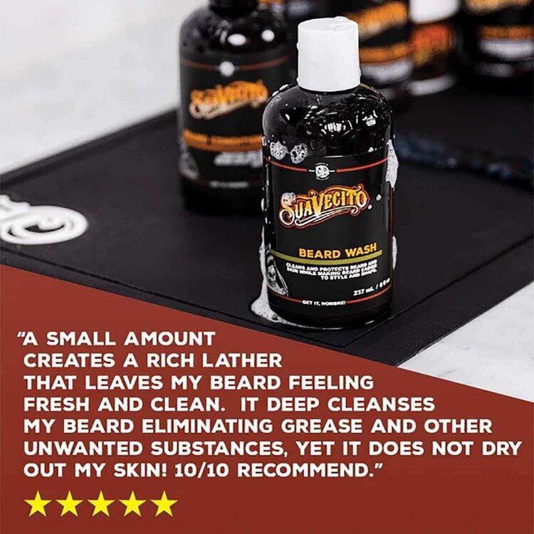 SUAVECITO Beard Wash (247 ml / 8 oz) – Nettoyant Doux Pour Une Barbe Propre Et Douce