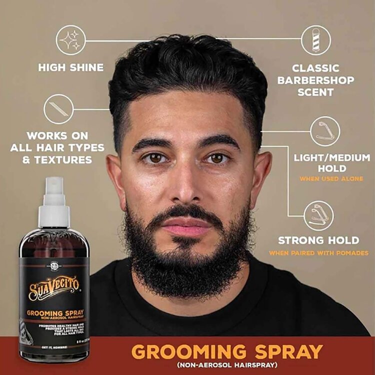 SUAVECITO Grooming Spray (237 ml / 8 oz) – Spray Coiffant Léger Pour Tenue Naturelle