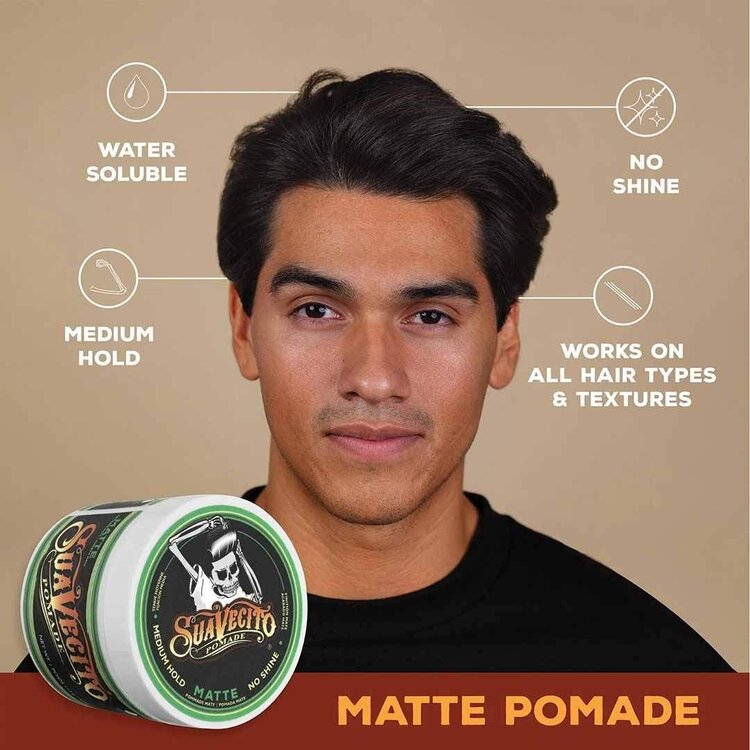 SUAVECITO Matte Pomade (4 oz) – Medium Hold Matte Pomade for Natural Styles