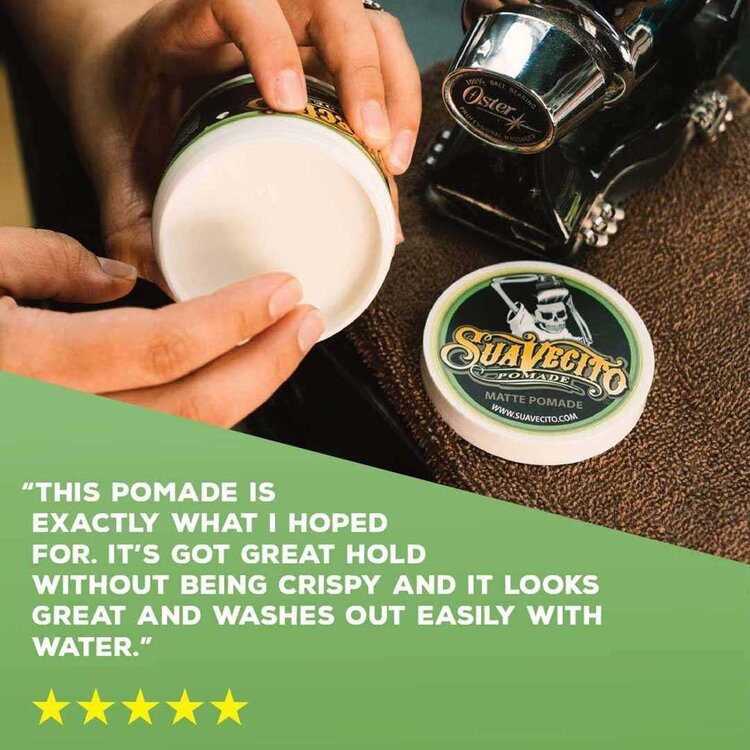 SUAVECITO Matte Pomade (4 oz) – Pommade Mate À Tenue Moyenne Pour Style Naturel