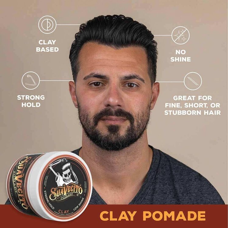 SUAVECITO Firme Clay Pomade (4 oz) – Pommade Argileuse À Tenue Forte Pour Un Look Structuré
