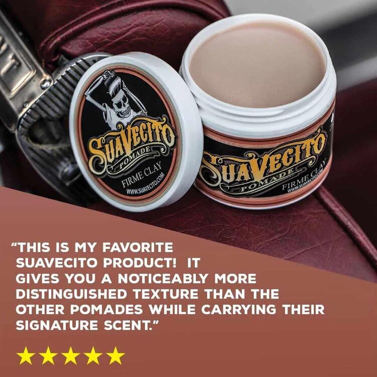 SUAVECITO Firme Clay Pomade (4 oz) – Strong Hold Clay Pomade for Structured Looks