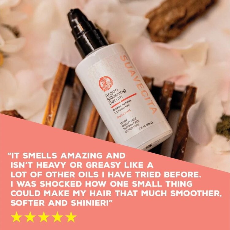 SUAVECITO Suavecita | Argan Silkening Serum (59 ml / 2 oz) – Sérum Lissant Et Nourrissant Pour Tous Types De Cheveux