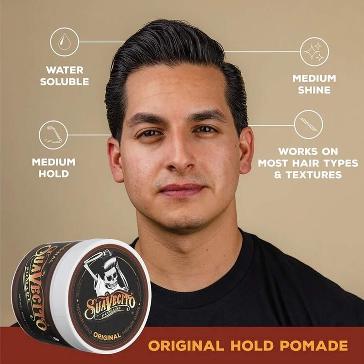 SUAVECITO Original Pomade (113 g / 4 oz) – Medium Hold Pomade With a Shiny Finish