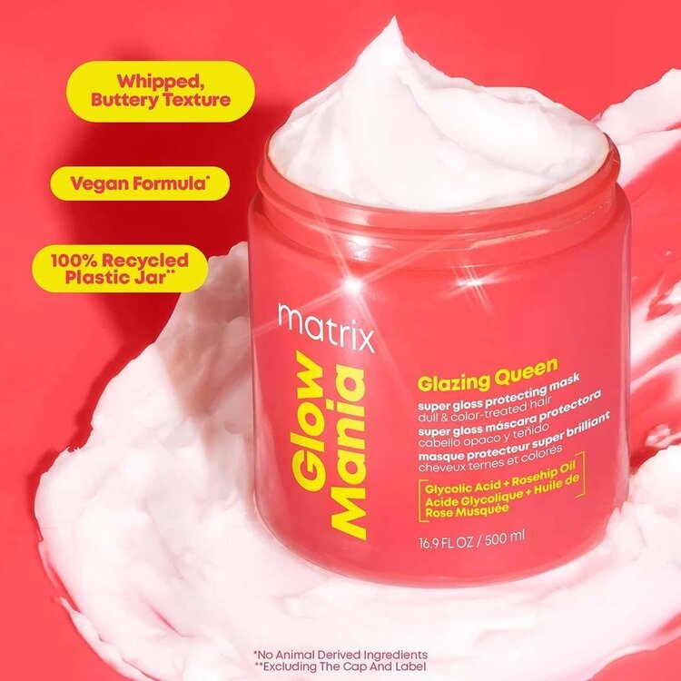 MATRIX Total Results | Glow Mania | Glazing Queen | Super Gloss Protecting Mask – Deep Nourishment and Shine Boost for Color-Treated Hair