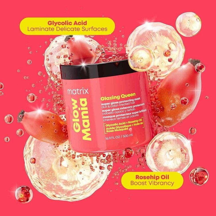 MATRIX Total Results | Glow Mania | Glazing Queen | Masque Protection Super Brillant – Soin Enrichi pour Raviver l’Éclat et Préserver la Couleur
