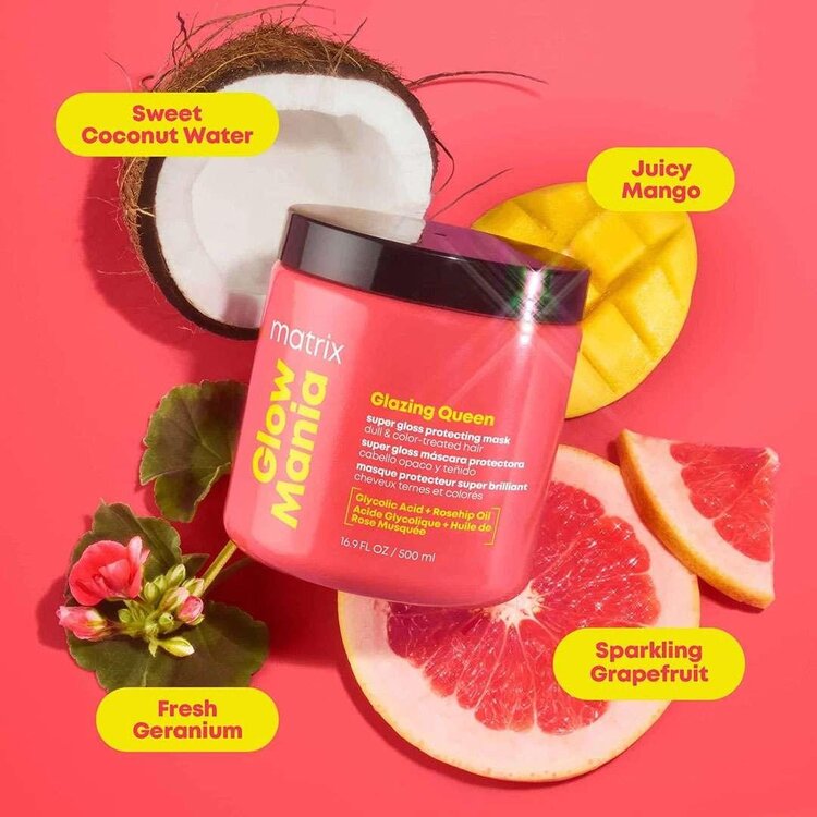 MATRIX Total Results | Glow Mania | Glazing Queen | Super Gloss Protecting Mask – Deep Nourishment and Shine Boost for Color-Treated Hair