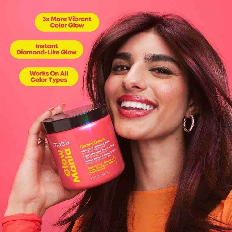 MATRIX Total Results | Glow Mania | Glazing Queen | Super Gloss Protecting Mask – Deep Nourishment and Shine Boost for Color-Treated Hair