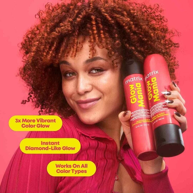 MATRIX Glow Mania | Color Protecting Shampoo – Gentle Cleanser with Vitamin C to Boost Shine and Preserve Color