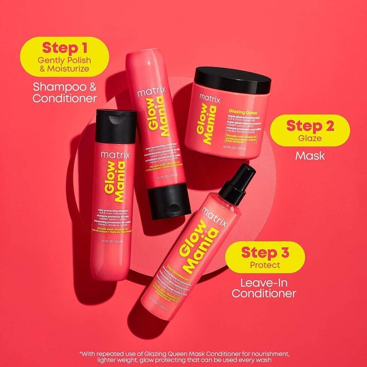 MATRIX Glow Mania | Color Protecting Shampoo – Gentle Cleanser with Vitamin C to Boost Shine and Preserve Color