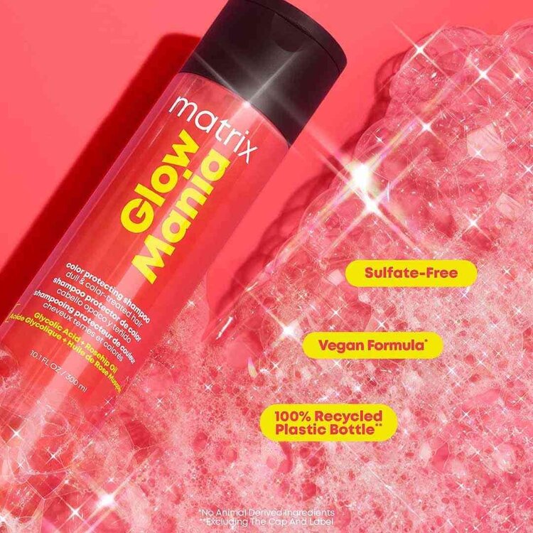 MATRIX Glow Mania | Color Protecting Shampoo – Gentle Cleanser with Vitamin C to Boost Shine and Preserve Color