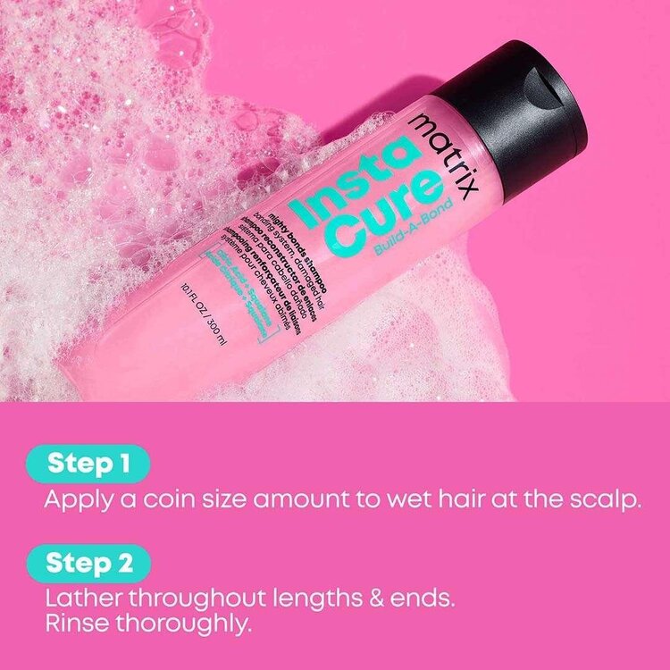 MATRIX InstaCure | Build-A-Bond | Bond Strengthening Shampoo – Gently Cleanses and Reinforces Hair from the Inside Out